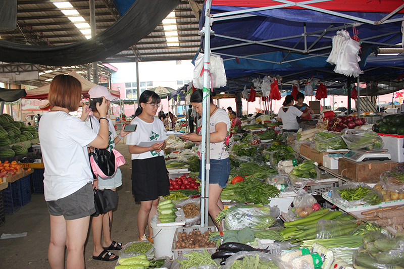0-2“乡音未改”实践队队员采访农贸市场菜农并科普海阳方言的基本用法.jpg